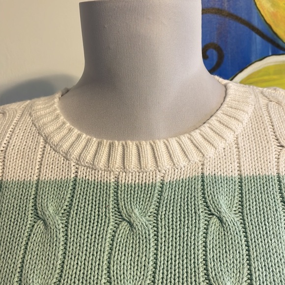 Tommy Hilfiger-cable knit med weight sweater vintage unisex-soft cotton - Picture 3 of 5